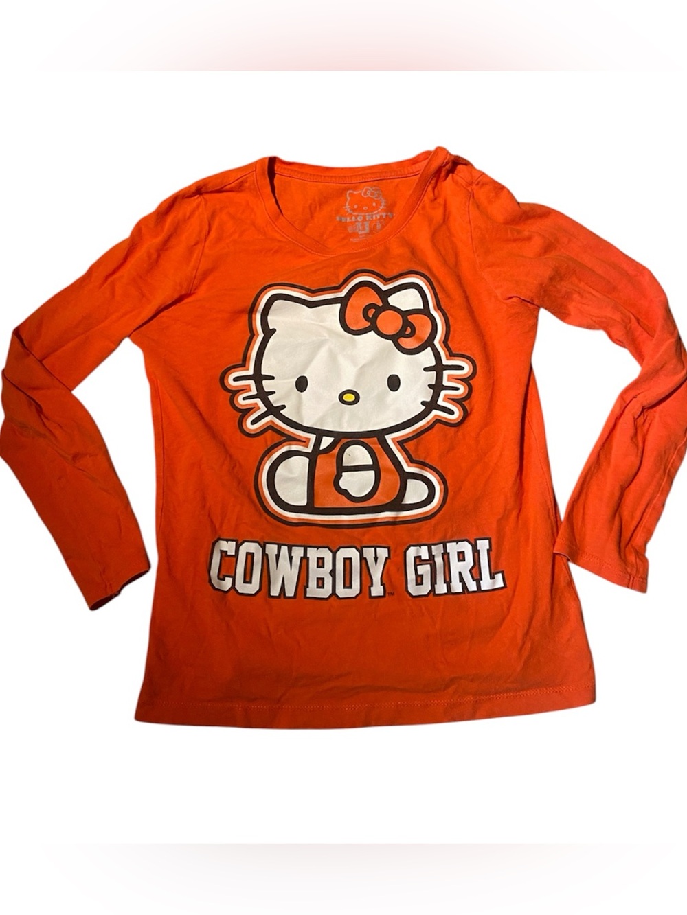 Hello Kitty Orange 'Cowboy Girl' Long Sleeve Tee